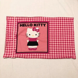Hello Kitty Pink Checkered Pillowcase  29.5 x 18 Inch Pillow Case